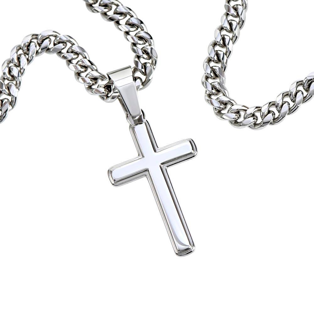 My Man Gift - Cuban Chain with Artisan Cross Necklace